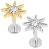 Titanium Internally Threaded Labrets 1.2mm - Jewelled Wish Upon A Star