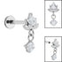 Titanium Internal Thread Jewelled Sacred Lotus Labret