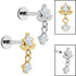 Titanium Internal Thread Jewelled Sacred Lotus Labret