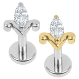 Titanium Internally Threaded Labrets 1.2mm - Jewelled Amsterdam Tulip
