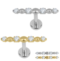 Titanium Internal Thread Jewelled Sorline Labret