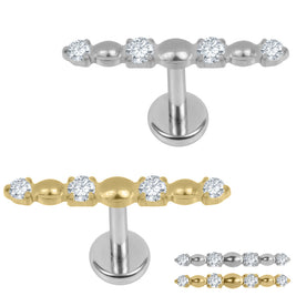 Titanium Internal Thread Jewelled Sorline Labret