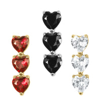 Titanium Internally Threaded Labrets 1.2mm - 3 of Hearts