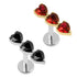 Titanium Internally Threaded Labrets 1.2mm - 3 of Hearts