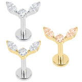 Titanium Internally Threaded Labrets 1.2mm - Winged Orb