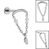 Titanium Internally Threaded Labrets 1.2mm - Titanium Brooke Marquise Jewel