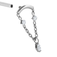 Titanium Internally Threaded Labrets 1.2mm - Brooke Marquise