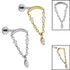 Titanium Internally Threaded Labrets 1.2mm - Titanium Brooke Marquise Jewel