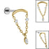 Titanium Internally Threaded Labrets 1.2mm - Titanium Brooke Marquise Jewel