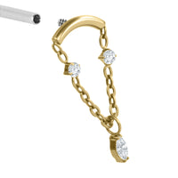 Titanium Internally Threaded Labrets 1.2mm - Brooke Marquise