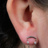 Titanium Internally Threaded Labrets 1.2mm - Titanium Brooke Marquise Jewel