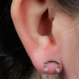 Titanium Internally Threaded Labrets 1.2mm - Titanium Brooke Marquise Jewel