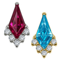 Titanium Internally Threaded Labrets 1.2mm - Claw Set Elara Jewelled Kite