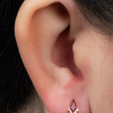 Gold Titanium Internally Threaded Labrets 1.2mm -Titanium Internal Claw Set Elara Jewelled Kite Top