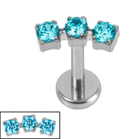 Titanium Internally Threaded Labrets 1.2mm - Titanium Eternal Trio