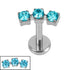 Titanium Internally Threaded Labrets 1.2mm - Titanium Eternal Trio
