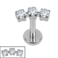 Titanium Internally Threaded Labrets 1.2mm - Titanium Eternal Trio