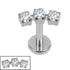 Titanium Internally Threaded Labrets 1.2mm - Titanium Eternal Trio
