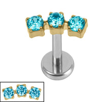 Titanium Internally Threaded Labrets 1.2mm - Titanium Eternal Trio