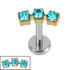 Titanium Internally Threaded Labrets 1.2mm - Titanium Eternal Trio
