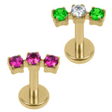 Gold Titanium Internally Threaded Labrets 1.2mm - Eternal Trio