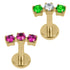 Gold Titanium Internally Threaded Labrets 1.2mm - Eternal Trio