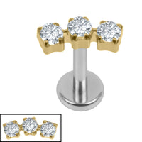 Titanium Internally Threaded Labrets 1.2mm - Titanium Eternal Trio