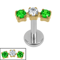 Titanium Internally Threaded Labrets 1.2mm - Titanium Eternal Trio