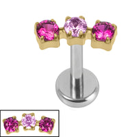 Titanium Internally Threaded Labrets 1.2mm - Titanium Eternal Trio