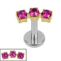 Titanium Internally Threaded Labrets 1.2mm - Titanium Eternal Trio