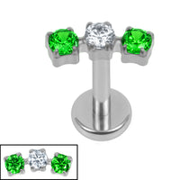 Titanium Internally Threaded Labrets 1.2mm - Titanium Eternal Trio
