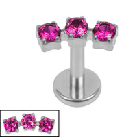 Titanium Internally Threaded Labrets 1.2mm - Titanium Eternal Trio