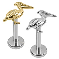 Titanium Internally Threaded Labrets 1.2mm - Prague Pelican