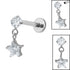 Titanium Internally Threaded Labrets 1.2mm - Titanium Celeste Top