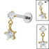 Titanium Internally Threaded Labrets 1.2mm - Titanium Celeste Top