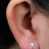Titanium Internally Threaded Labrets 1.2mm - Titanium Celeste Top