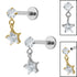 Titanium Internally Threaded Labrets 1.2mm - Titanium Celeste Top