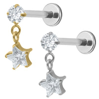 Titanium Internally Threaded Labrets 1.2mm - Celeste