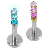 Titanium Internally Threaded Labrets 1.2mm - Nexus Trio