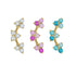 Gold Titanium Internally Threaded Labrets 1.2mm - Sakura Blossom Flower Curve