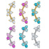 Titanium Internally Threaded Labrets 1.2mm - Sakura Blossom Flower Curve