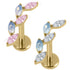 Gold Titanium Internally Threaded Labrets 1.2mm - Marquise Skyfall
