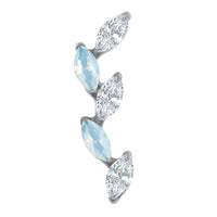 Titanium Internally Threaded Labrets 1.2mm - Marquise Skyfall