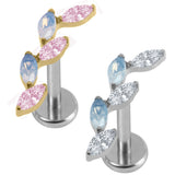 Titanium Internally Threaded Labrets 1.2mm - Marquise Skyfall
