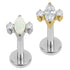 Titanium Internally Threaded Labrets 1.2mm - Marquise Zofia