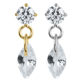 Titanium Internal Jewelled Solitaire with Marquise Charm Top