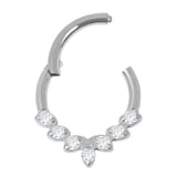 Titanium Jewelled Laurel Hinged Clicker Ring
