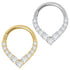 Titanium Jewelled To The Point Hinged Clicker Ring