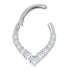 Titanium Jewelled To The Point Hinged Clicker Ring