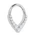 Titanium Jewelled To The Point Hinged Clicker Ring